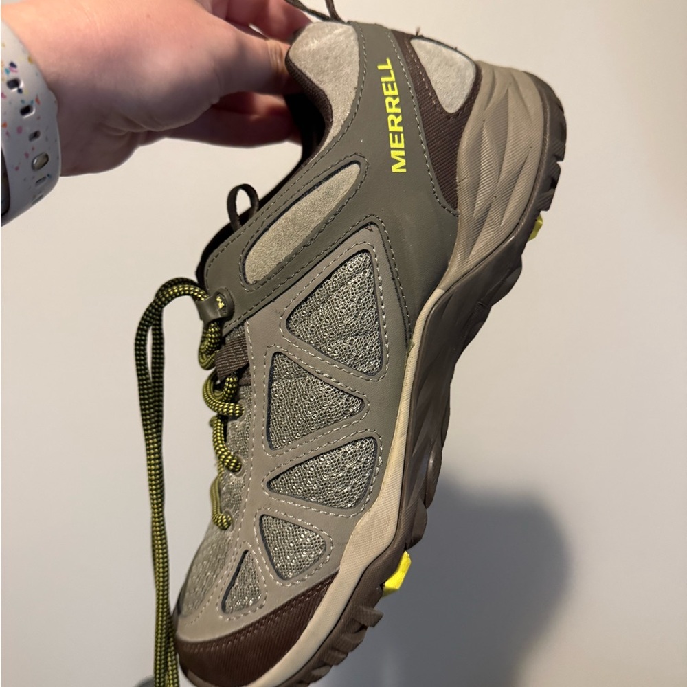 Merrell Brown and Gray Athletic Hiking Shoes